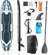 🌊 jasonwell inflatable paddle board sup: stand up paddle board for adults - premium blow up paddleboard with sup accessories backpack bottom fin for paddling and surf control - ideal for youth and adults (blue, xl) logo