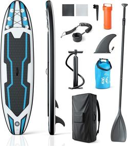 img 4 attached to 🌊 Jasonwell Inflatable Paddle Board SUP: Stand Up Paddle Board for Adults - Premium Blow Up Paddleboard with SUP Accessories Backpack Bottom Fin for Paddling and Surf Control - Ideal for Youth and Adults (Blue, XL)