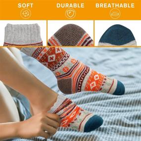 img 2 attached to 🧦 OLIBUY Women's Wool Socks: Soft & Durable Winter Socks 5-Pack - Perfect Winter Wool Gifts for Women or Men