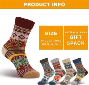 img 3 attached to 🧦 OLIBUY Women's Wool Socks: Soft & Durable Winter Socks 5-Pack - Perfect Winter Wool Gifts for Women or Men