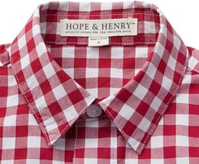 img 2 attached to 👕 Stylish and Versatile: Hope Henry Gingham Poplin Button Boys' Clothing and Tops - Tees & Shirts for Every Occasion