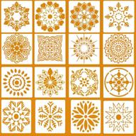 🌸 large mandala stencils for painting (11.8x11.8 inch) - set of 16 reusable stencils for wood floors, flower craft projects & more logo