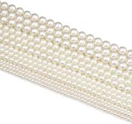 📿 beadthoven round glass pearl beads - 20 strands: 4mm, 6mm, 8mm, 10mm - ideal for jewelry making, party, wedding decoration - ivory white logo