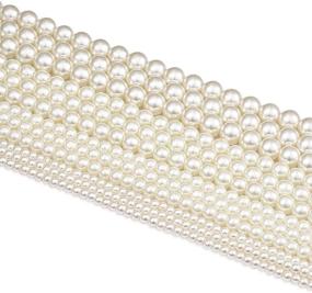 img 4 attached to 📿 Beadthoven Round Glass Pearl Beads - 20 Strands: 4mm, 6mm, 8mm, 10mm - Ideal for Jewelry Making, Party, Wedding Decoration - Ivory White