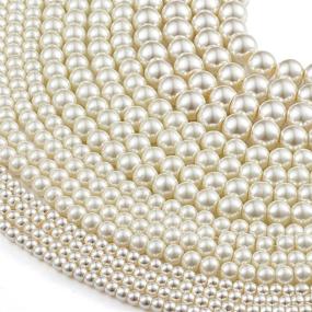 img 3 attached to 📿 Beadthoven Round Glass Pearl Beads - 20 Strands: 4mm, 6mm, 8mm, 10mm - Ideal for Jewelry Making, Party, Wedding Decoration - Ivory White