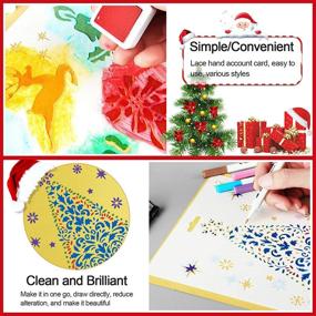 img 1 attached to Transform Your Christmas Crafts with Lorvain 28 PCS Reusable Christmas Painting Stencil Set - Perfect Templates for Santa, Christmas Tree, Snowflakes, and Bells Art DIY Drawing (Hollow Design Included)