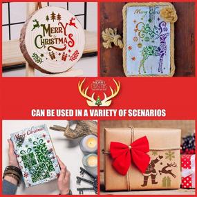 img 2 attached to Transform Your Christmas Crafts with Lorvain 28 PCS Reusable Christmas Painting Stencil Set - Perfect Templates for Santa, Christmas Tree, Snowflakes, and Bells Art DIY Drawing (Hollow Design Included)