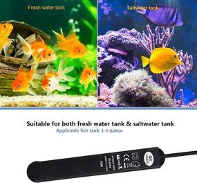 img 3 attached to 🐠 LEDGLE Submersible Aquarium Heater with Thermometer: Ideal for 3 to 5 Gallon Betta Tanks, Saltwater or Freshwater Aquariums, and Turtles - Auto Intelligent LED Digital Display