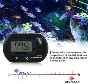 img 1 attached to 🐠 LEDGLE Submersible Aquarium Heater with Thermometer: Ideal for 3 to 5 Gallon Betta Tanks, Saltwater or Freshwater Aquariums, and Turtles - Auto Intelligent LED Digital Display