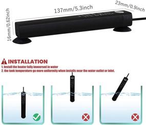 img 2 attached to 🐠 LEDGLE Submersible Aquarium Heater with Thermometer: Ideal for 3 to 5 Gallon Betta Tanks, Saltwater or Freshwater Aquariums, and Turtles - Auto Intelligent LED Digital Display