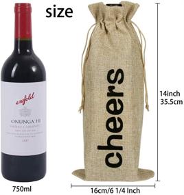 img 3 attached to 🍷 Jute Wine Bags, 12pcs Hessian Cheers Wine Bottle Gift Bags with Drawstring - Perfect for Blind Wine Tasting (Brown, 14 x 6 1/4 inches)