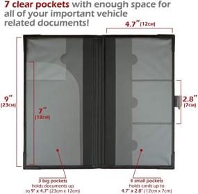 img 3 attached to 🚙 Превосходный держатель автостраховой и регистрационной карты из экокожи - органайзер для перчаточного ящика автомобиля для важных документов, ДМВ, ААА и контактной информации - черный.