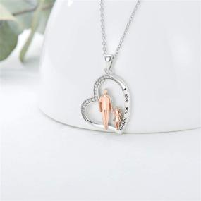 img 2 attached to 👩 S925 Sterling Silver Daughter Heart Pendant Necklace - Heartfelt Forever Jewelry for Daughter, a Special Gift from Mom and Dad