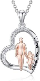 img 4 attached to 👩 S925 Sterling Silver Daughter Heart Pendant Necklace - Heartfelt Forever Jewelry for Daughter, a Special Gift from Mom and Dad