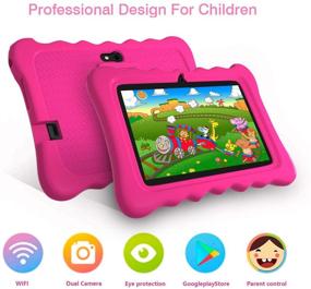 img 3 attached to 7 Inch Kids Tablet with Android 9.0, 2GB RAM + 16GB ROM, Pre-Installed Kids Mode, Educational Apps, Games, Camera, and WiFi - Kids-Proof Case (Pink)