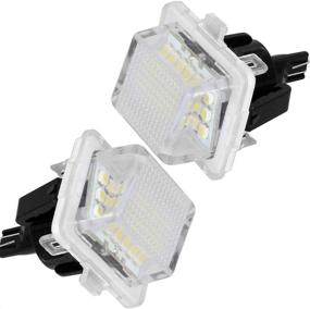 img 1 attached to 🚘 Mercedes-Benz C E S CL Class Car License Plate Lights - Error Free 3W 18 LED White License Plate Lamp Assembly, 24-3528-SMD, 2-Pack