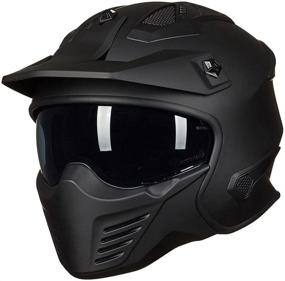 img 4 attached to ILM Open Face Motorcycle Half Helmet DOT Approved 🏍️ for Moped ATV Cruiser Scooter - Matte Black, Size L