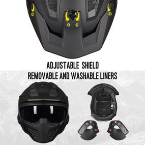 img 1 attached to ILM Open Face Motorcycle Half Helmet DOT Approved 🏍️ for Moped ATV Cruiser Scooter - Matte Black, Size L