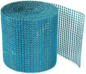 img 3 attached to Super Z Outlet Turquoise Rhinestone Diamond Style Mesh Ribbon Roll (4.75&#34; x 10 Yards | 24 Row | 1 Roll)