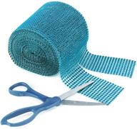 super z outlet turquoise rhinestone diamond style mesh ribbon roll (4.75&#34; x 10 yards | 24 row | 1 roll) logo