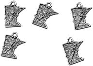 planetzia minnesota state double-sided charms: create stunning jewelry with 6pcs tvt- ae-etfj collection (antique silver) logo