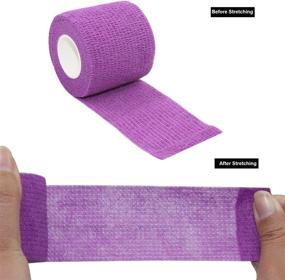 img 2 attached to 🏥 COMOmed Self Adherent Cohesive Bandage 2"x5 Yards First Aid Bandages - Stretch Sport Athletic Wrap Vet Tape for Wrist, Ankle Sprain and Swelling in Hot Pink - 12 Rolls