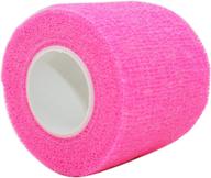 🏥 comomed self adherent cohesive bandage 2"x5 yards first aid bandages - stretch sport athletic wrap vet tape for wrist, ankle sprain and swelling in hot pink - 12 rolls логотип