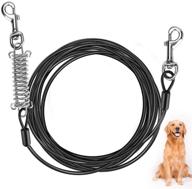 🐾 jhua 20ft stainless steel tie out cable for large dogs up to 110 lbs - secure pet tie out with shock absorbing spring & metal swivel hooks logo