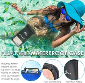 img 3 attached to 📱 MoKo Floating Waterproof Phone Pouch Holder [2 Pack], Floatable Phone Case Dry Bag with Lanyard Sponge - Compatible with iPhone 13/13 Pro Max, iPhone 12/12 Pro Max, iPhone 11 Pro, iPhone Xr, iPhone Xs Max, Galaxy S21, Galaxy S20, Galaxy S10, Galaxy S9