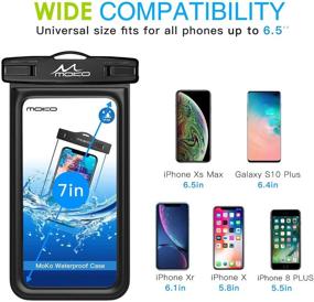 img 1 attached to 📱 MoKo Floating Waterproof Phone Pouch Holder [2 Pack], Floatable Phone Case Dry Bag with Lanyard Sponge - Compatible with iPhone 13/13 Pro Max, iPhone 12/12 Pro Max, iPhone 11 Pro, iPhone Xr, iPhone Xs Max, Galaxy S21, Galaxy S20, Galaxy S10, Galaxy S9