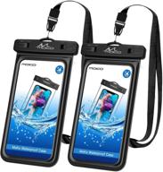 📱 moko floating waterproof phone pouch holder [2 pack], floatable phone case dry bag with lanyard sponge - compatible with iphone 13/13 pro max, iphone 12/12 pro max, iphone 11 pro, iphone xr, iphone xs max, galaxy s21, galaxy s20, galaxy s10, galaxy s9 logo