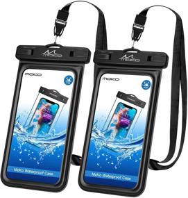 img 4 attached to 📱 MoKo Floating Waterproof Phone Pouch Holder [2 Pack], Floatable Phone Case Dry Bag with Lanyard Sponge - Compatible with iPhone 13/13 Pro Max, iPhone 12/12 Pro Max, iPhone 11 Pro, iPhone Xr, iPhone Xs Max, Galaxy S21, Galaxy S20, Galaxy S10, Galaxy S9