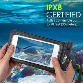 img 2 attached to 📱 MoKo Floating Waterproof Phone Pouch Holder [2 Pack], Floatable Phone Case Dry Bag with Lanyard Sponge - Compatible with iPhone 13/13 Pro Max, iPhone 12/12 Pro Max, iPhone 11 Pro, iPhone Xr, iPhone Xs Max, Galaxy S21, Galaxy S20, Galaxy S10, Galaxy S9