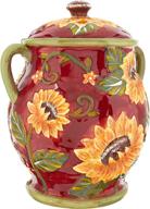 🌻 certified international sunset sunflower biscuit jar - multicolored, one size: a stunning addition to your kitchen логотип