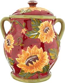 img 3 attached to 🌻 Certified International Sunset Sunflower Biscuit Jar - Multicolored, One Size: A Stunning Addition to your Kitchen