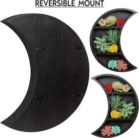 img 3 attached to 🌙 Rustix Rustic Black Crescent Moon Shelf - Wall Mounted Floating Shelves for Essential Oil Display or Crystal Holder - Moon Phase Boho Celestial Nursery Decor - Gothic Witchy Room Decor - Enhance SEO