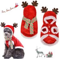 🐶 sebaoyu christmas dog clothes hoodie: winter warm chihuahua yorkie outfit with flanne antlers scarf - small medium large breed pet puppy sweater, cat hooded clothing costume coat логотип