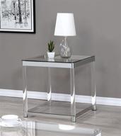 🪟 chrome glass top end table with 1 shelf - coaster 720747-co logo