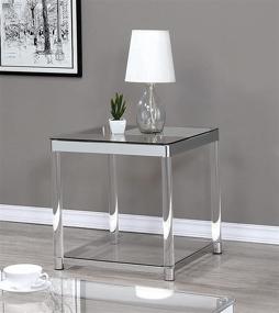 img 3 attached to 🪟 Chrome Glass Top End Table with 1 Shelf - Coaster 720747-CO