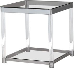 img 2 attached to 🪟 Chrome Glass Top End Table with 1 Shelf - Coaster 720747-CO