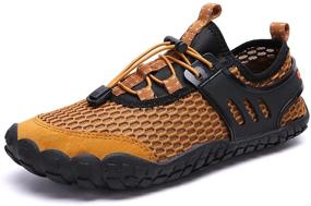 img 4 attached to Oauskatan Outdoor Hiking Sandals Barefoot Men's Shoes in Athletic