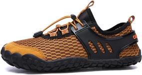 img 1 attached to Oauskatan Outdoor Hiking Sandals Barefoot Men's Shoes in Athletic
