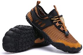 img 2 attached to Oauskatan Outdoor Hiking Sandals Barefoot Men's Shoes in Athletic
