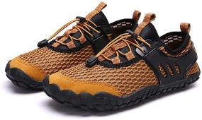 img 3 attached to Oauskatan Outdoor Hiking Sandals Barefoot Men's Shoes in Athletic