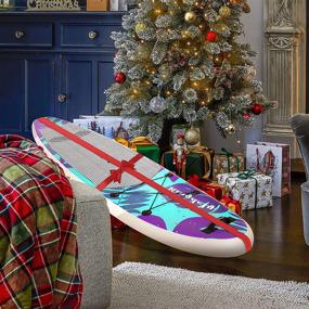 img 3 attached to 🏄 Kingdely Inflatable Stand Up Paddle Board Kit - Complete with SUP Accessories & Portable Carry Bag, Non-Slip Deck, Leash, Paddle and Pump - Ideal Standing Boat for Youth & Adult Adventures