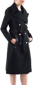 img 4 attached to Alpine Swiss Women's Wool Trench Coat - Double Breasted Jacket with Gold Buttons and Belt