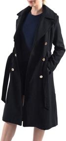 img 2 attached to Alpine Swiss Women's Wool Trench Coat - Double Breasted Jacket with Gold Buttons and Belt