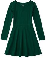 👗 girls' big solid long sleeve pleated knit dress by the children's place logo