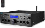 pyle 200w dual channel bluetooth power amplifier system - sound audio stereo receiver with 🎶 usb, sd, aux, mic in with echo, radio, lcd - home theater entertainment via rca - pda6bu logo