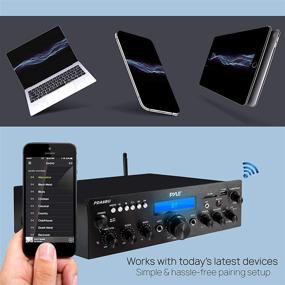 img 2 attached to Pyle 200W Dual Channel Bluetooth Power Amplifier System - Sound Audio Stereo Receiver with 🎶 USB, SD, AUX, MIC IN with Echo, Radio, LCD - Home Theater Entertainment via RCA - PDA6BU